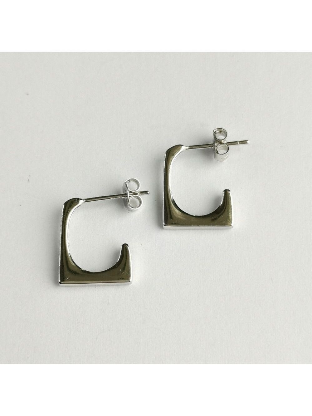 Sterling Silver Square Hoop Earrings New